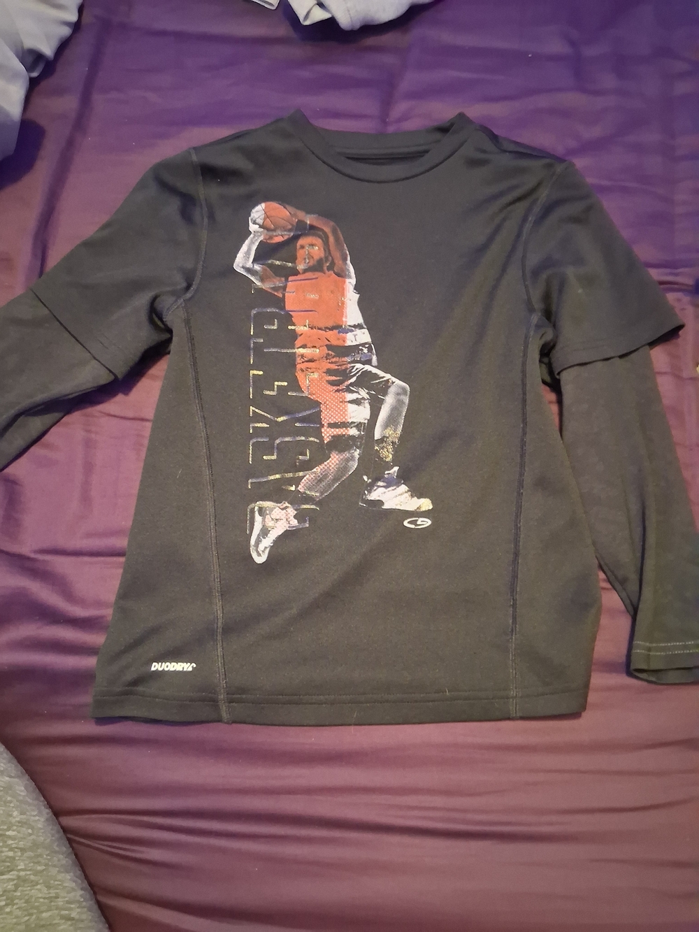 Champion Black Long-Sleeve Basketball Graphic Tee